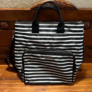 Beautiful Kate Spade black & white nylon backpack purse.